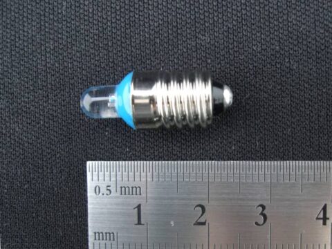 LED豆電球 きらびあ E10/13型 DC1.0-3.5V 中+外- ∅5.0青色15°14cd 1個パック B品